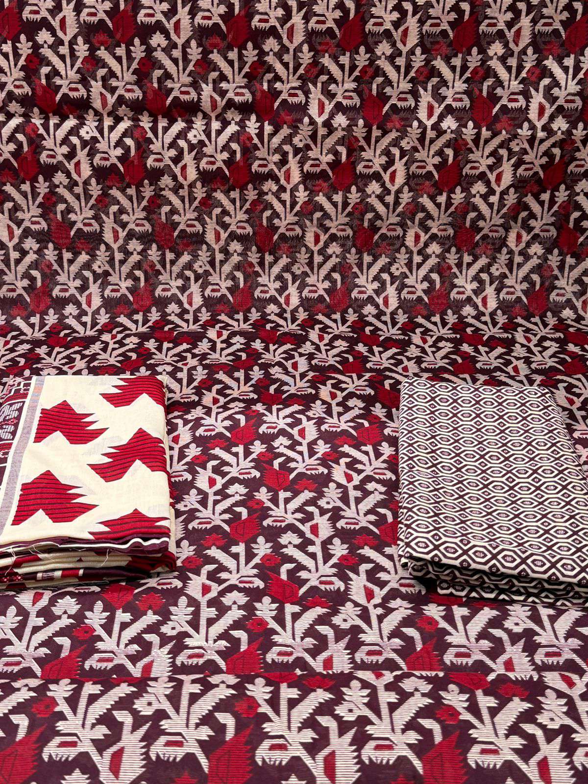 Vintage Style Slub Cotton Maroon - 999