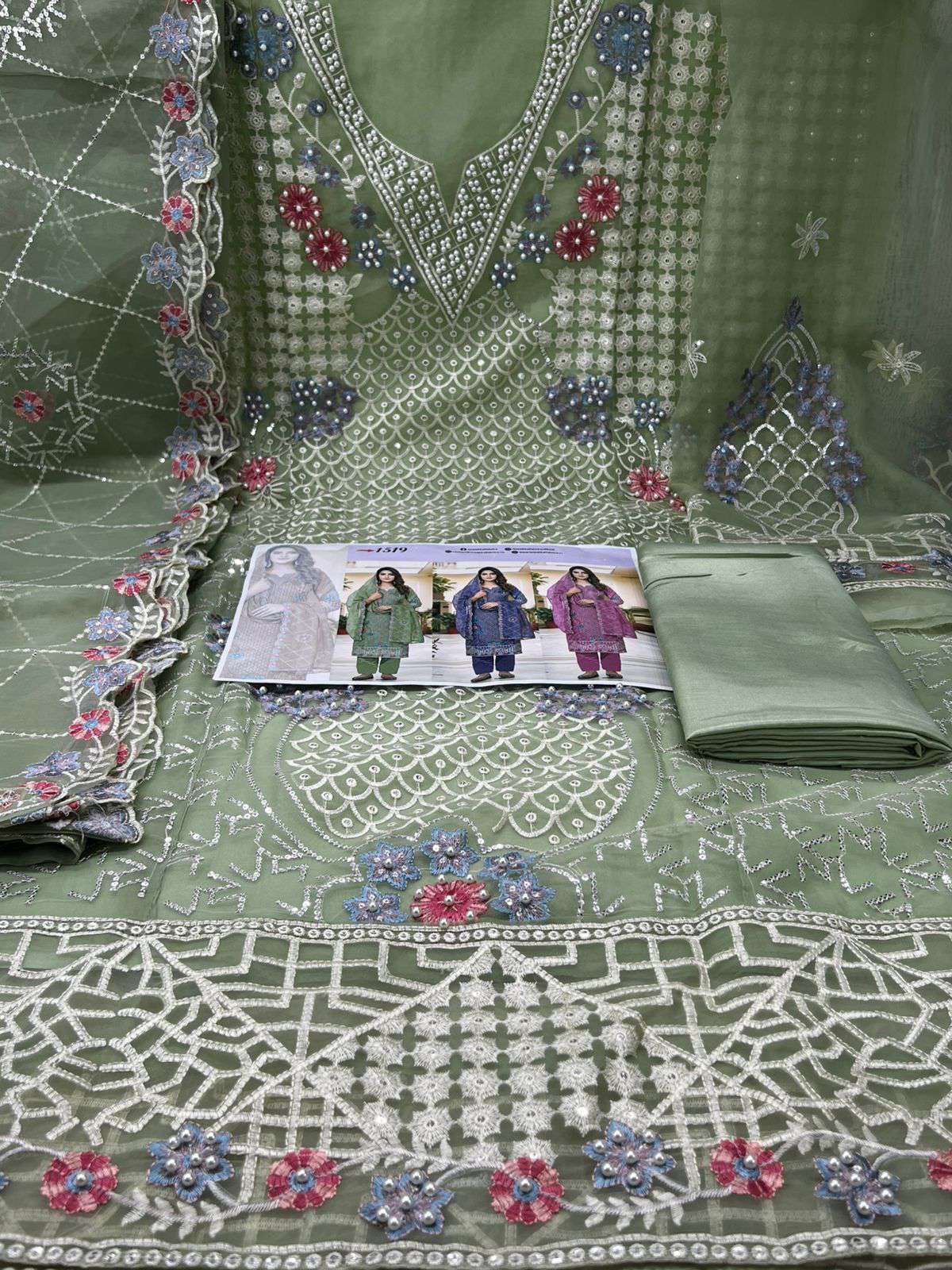 Pakistani Inspired Cetalogue Pure Organza Unstitched Collection - 2000 Lemon