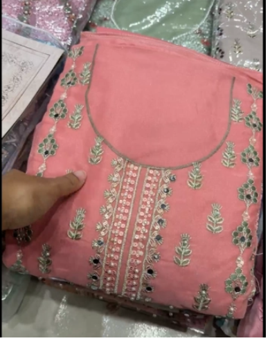 Premium Quality Original Boutiques Unstitched Party Collection- 1900 Pink