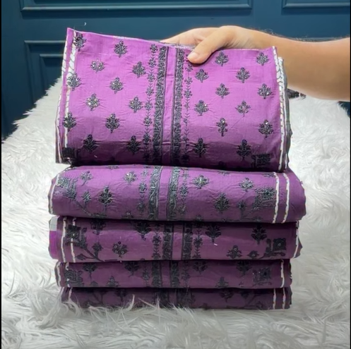 BIN SAEED Purple Unstitched Salwar Kamiz - 1200