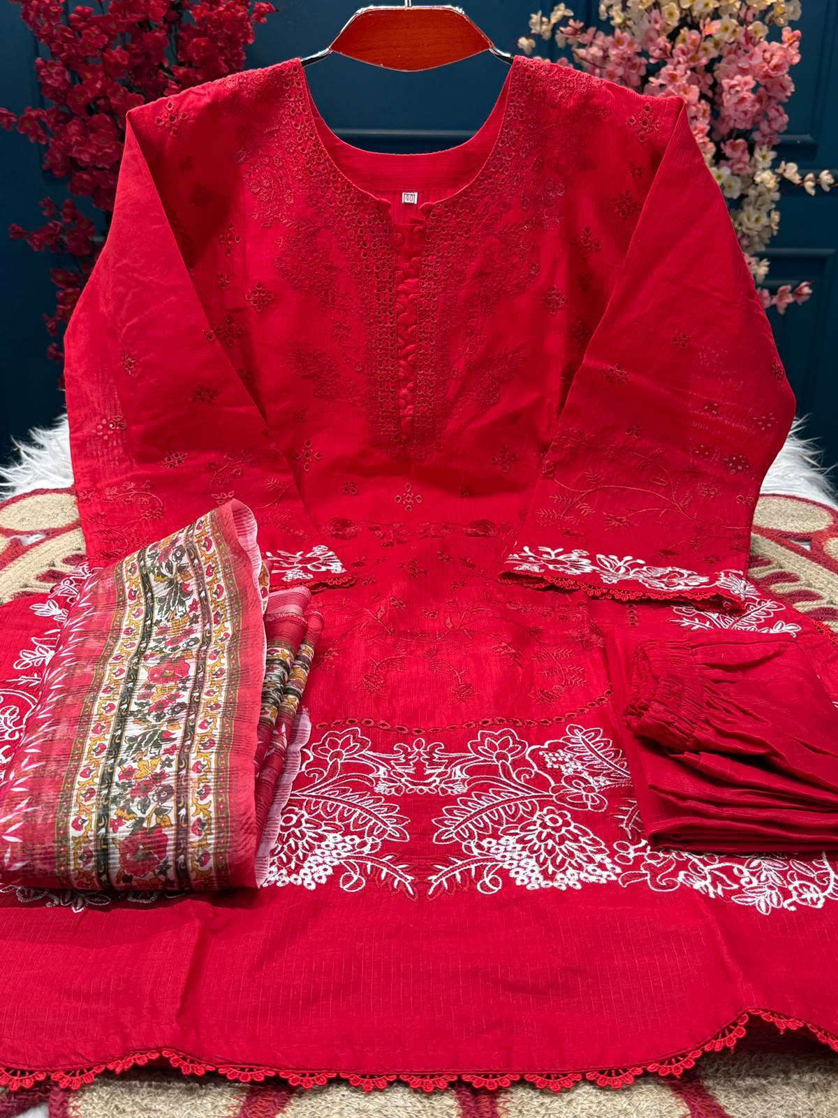 Elegance in Red Unstitched - 1400