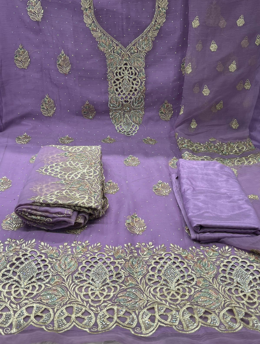 Exclusive Pakistani Inspired Kanchi Pure Unstitched Party Collection - 2500Purple Colour