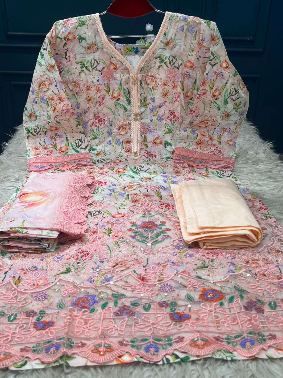 Pakistani Inspired Stitched Cotton Collection - 1700 Pink