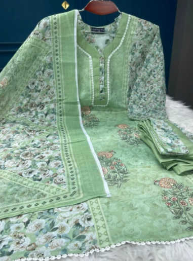 Premium Quality Luxury LAWAN stitched Collection - Lemon Colour 1100