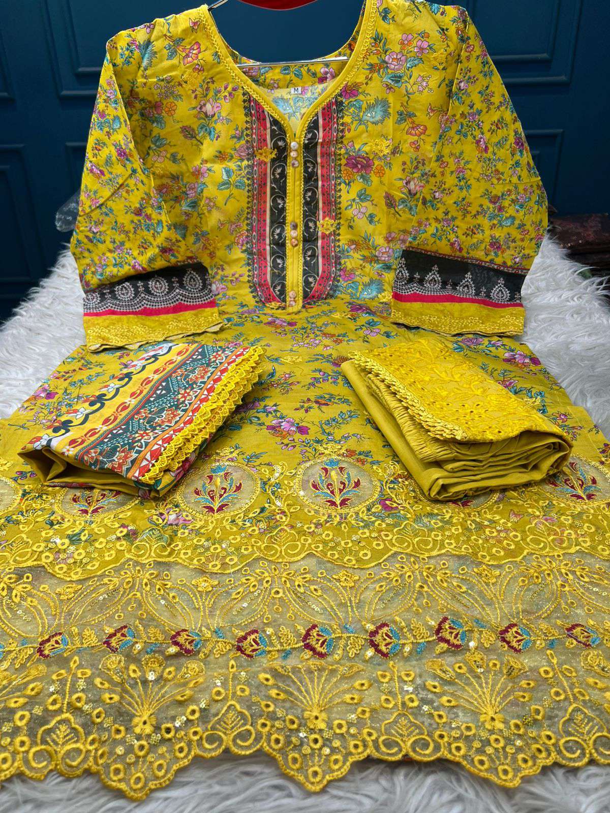 Pakistani Inspired stitched EID Party Collection - 1900 Yellow
