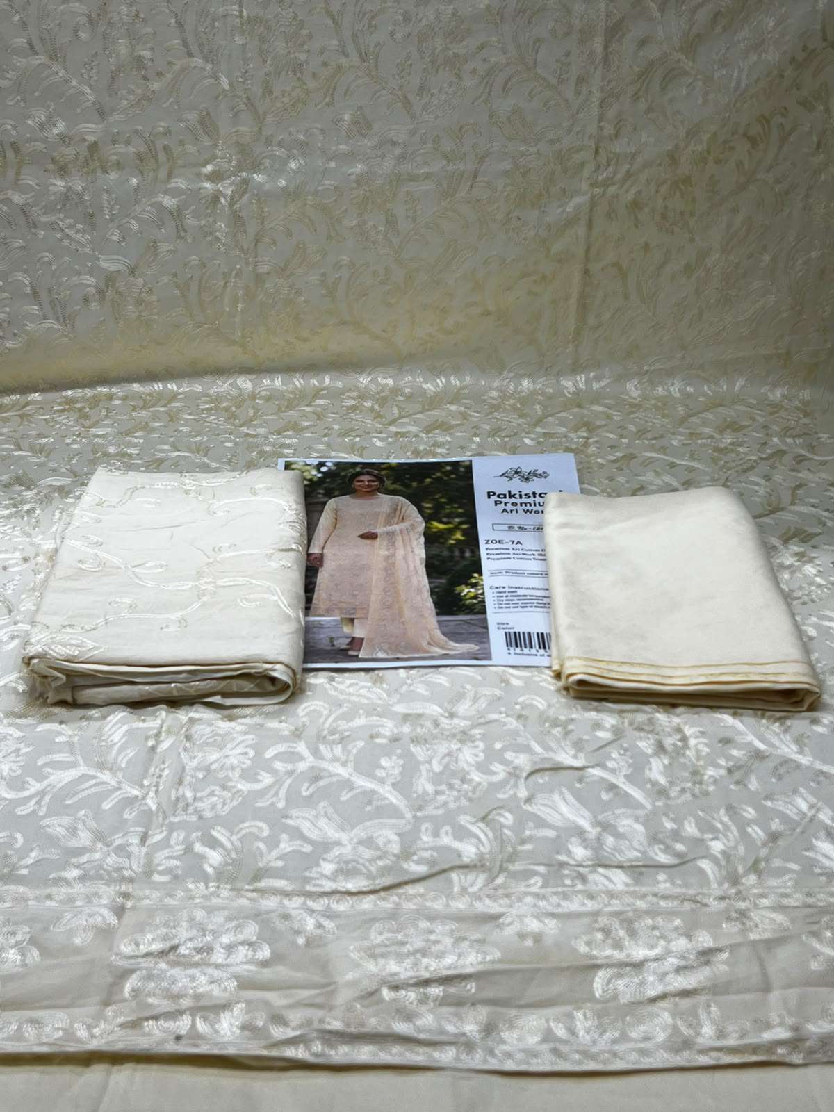 INSPIRED PAKISTANI CREAM ARI WORK - 1400