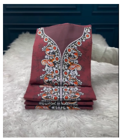 Premium Quality Luxury Lawn Unstitched Collection - Maroon Colour 950