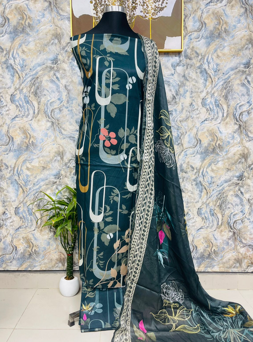 Special Pakistani Inspired COCO Unstitched EID Cotton Collection - 1150 Green