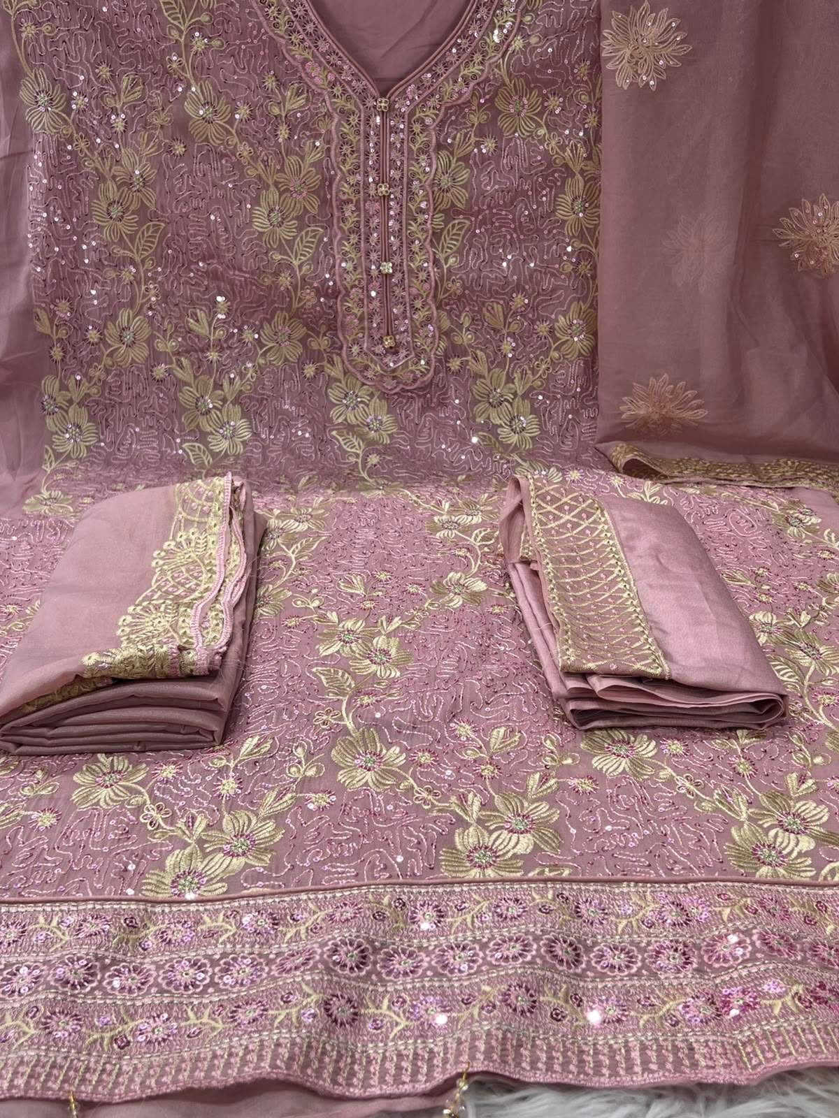 Sadabahar Soft Chinon Onion Dress - 1800