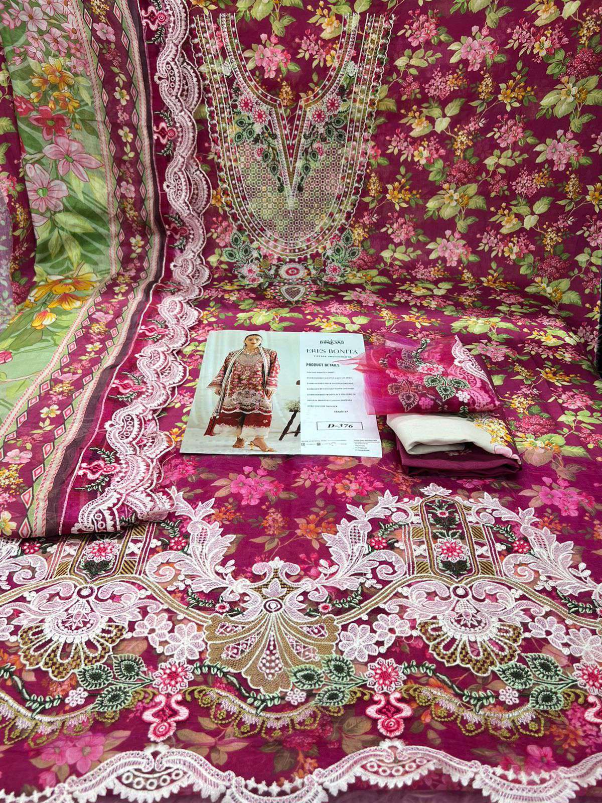 Premium Quality Pakistani Catalogue Printed Unstitched Cotton Collection - Maroon 2550