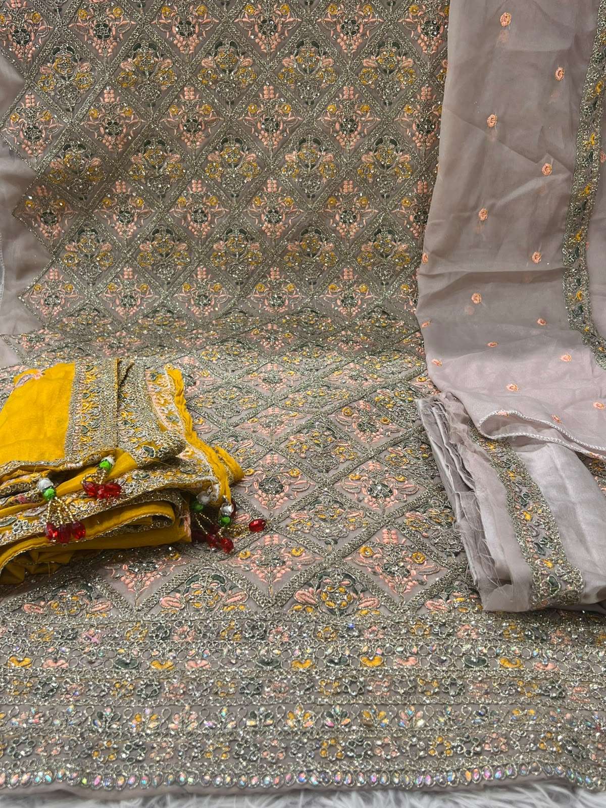 Yellow Dupatta Boutique Embroidered Collection - 2400