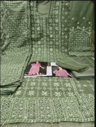 Premium Quality Original Boutiques Afa Catalogue Unstitched Party Collection- 1750 Olive