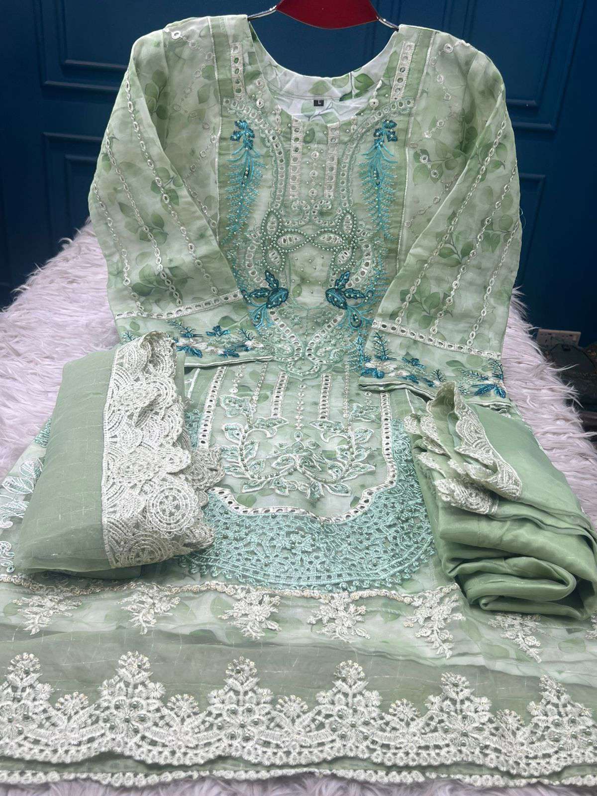 Pakistani Inspired Pure Organza Stitched EID Party Collection - 2340 Lemon