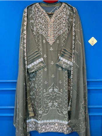 AGHA NOOR Original PAKISTANI EID Collection olive