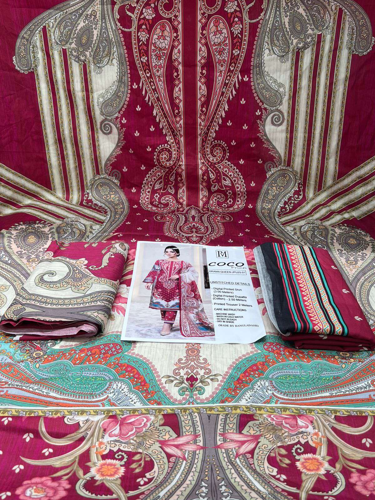 Special Pakistani Inspired COCO Unstitched EID Cotton Collection - 1150 Mezenta