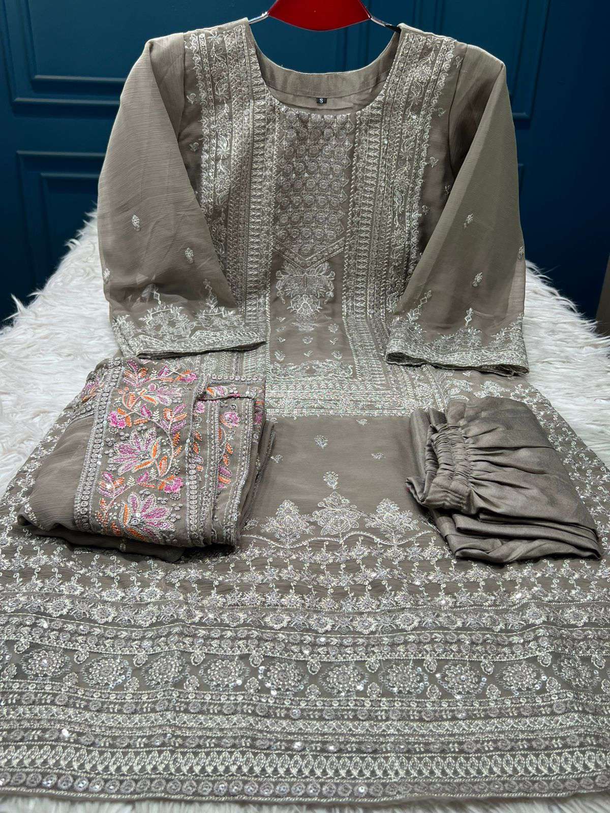 Pakistani Inspired EID Stitched Party Collection - 2100 Grey