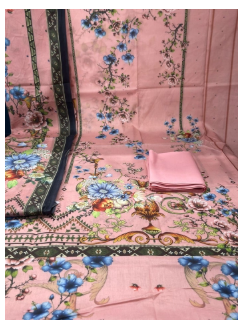 Premium Quality Luxury Lawn Unstitched Collection - 950 Peach