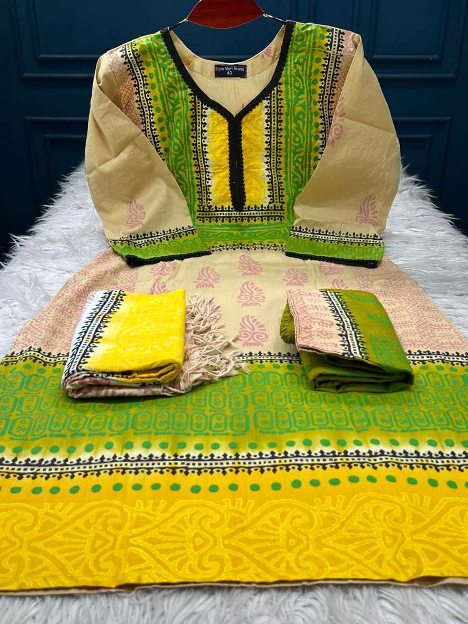 Block Patterned Basonti Bexy Boyel Stitched - 1200