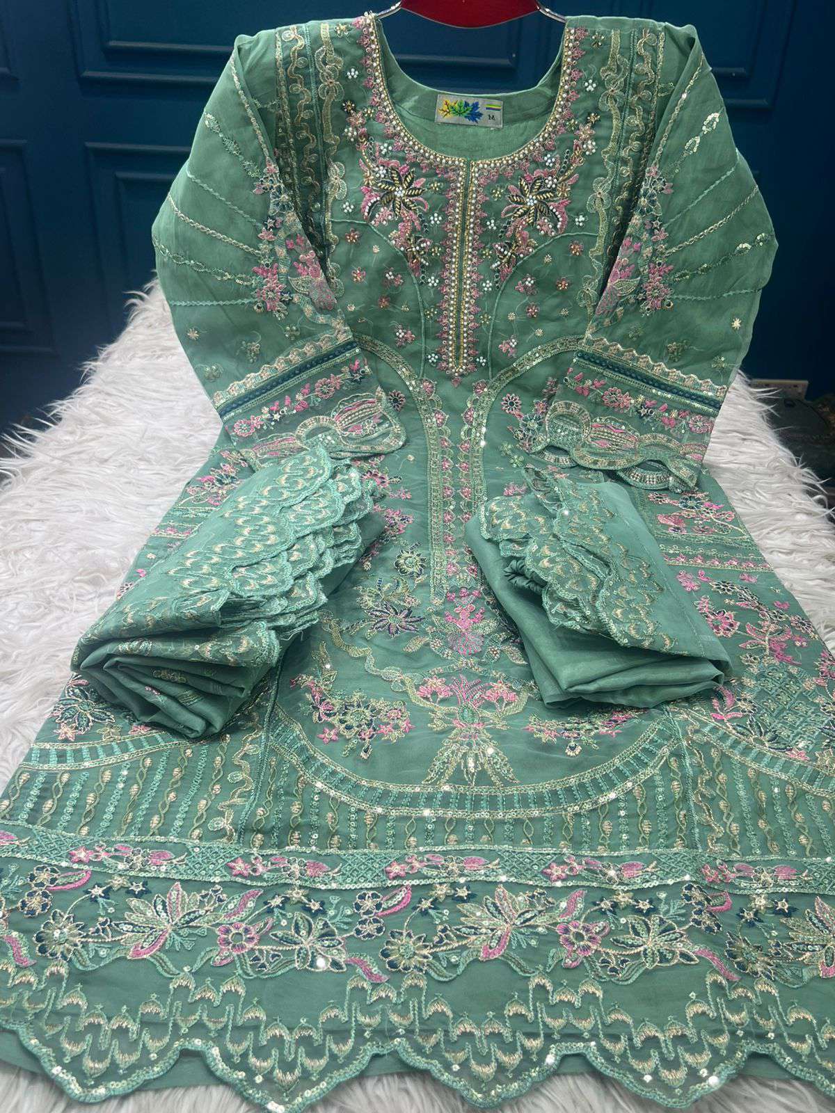 Special Pakistani Inspired stitched EID Party Collection - Mint 2600