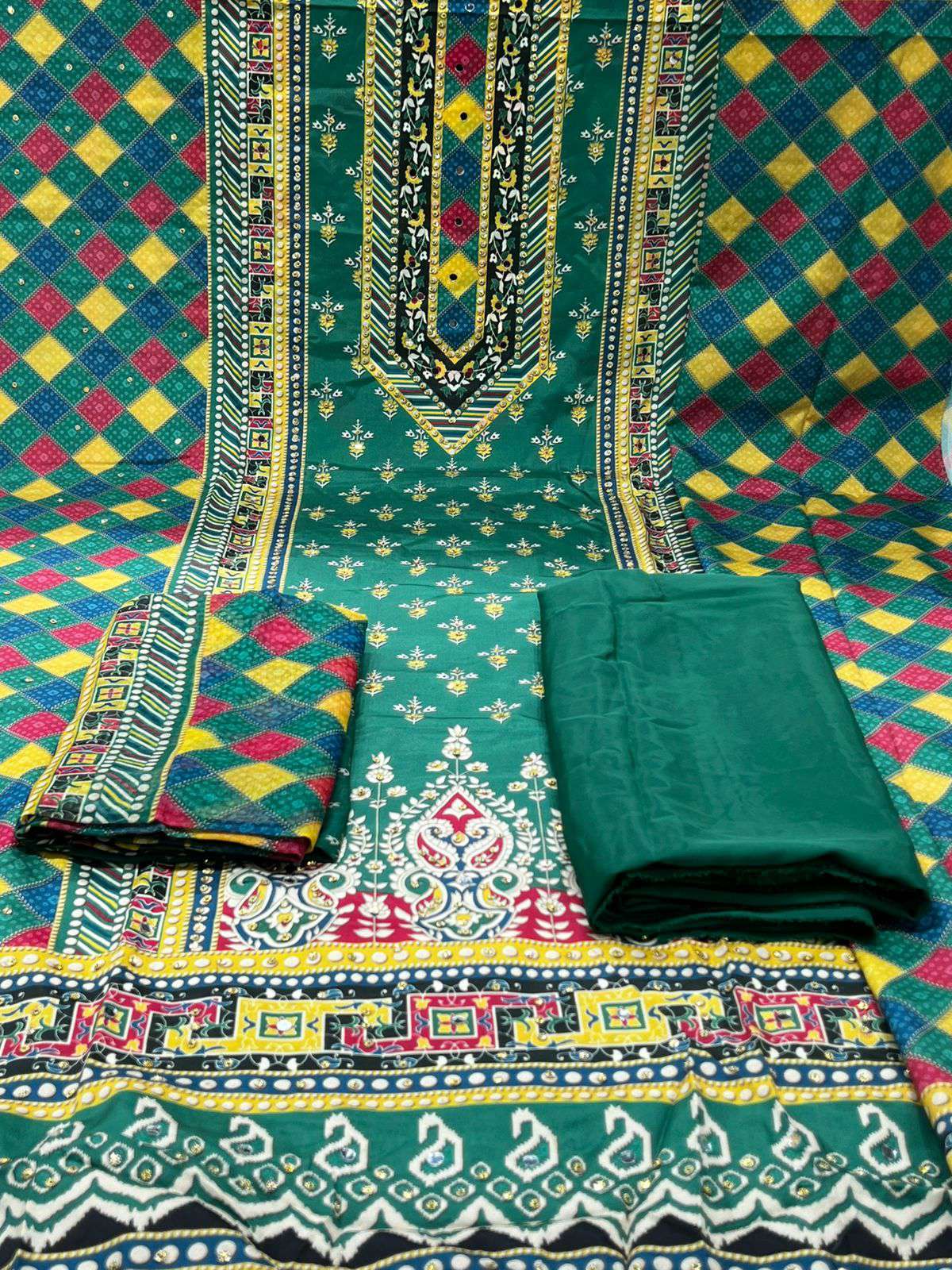 Lahori Silk Orange Party Ware - 1200 .22