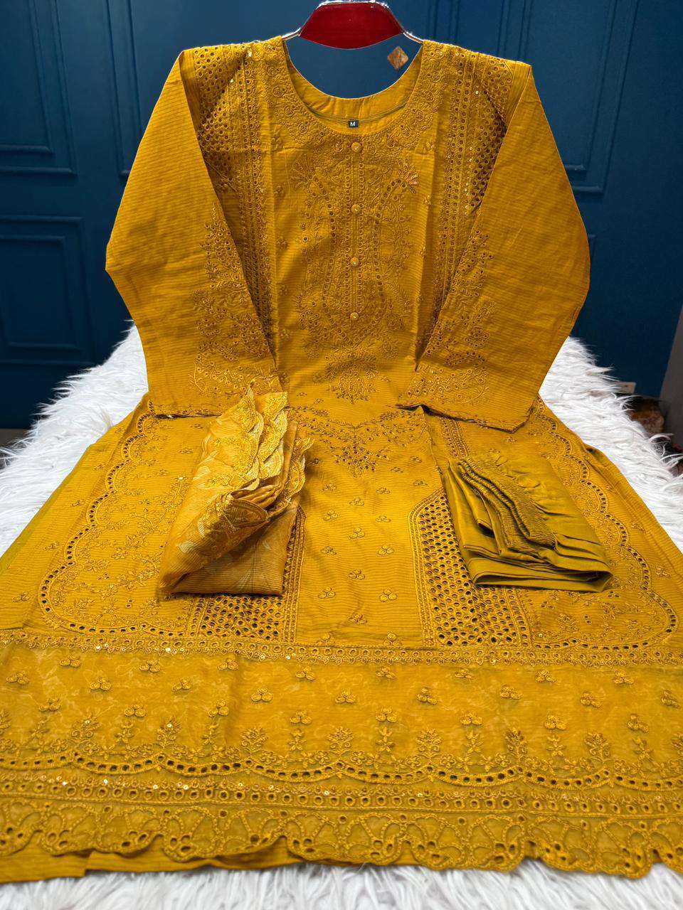 Premium Quality Pakistani Inspired Stitched Cotton Collection - Mustard 2550