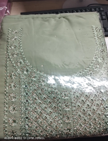 Premium Quality Original IC Diamond Georgette Unstitched Party Collection - 2200 Lemon