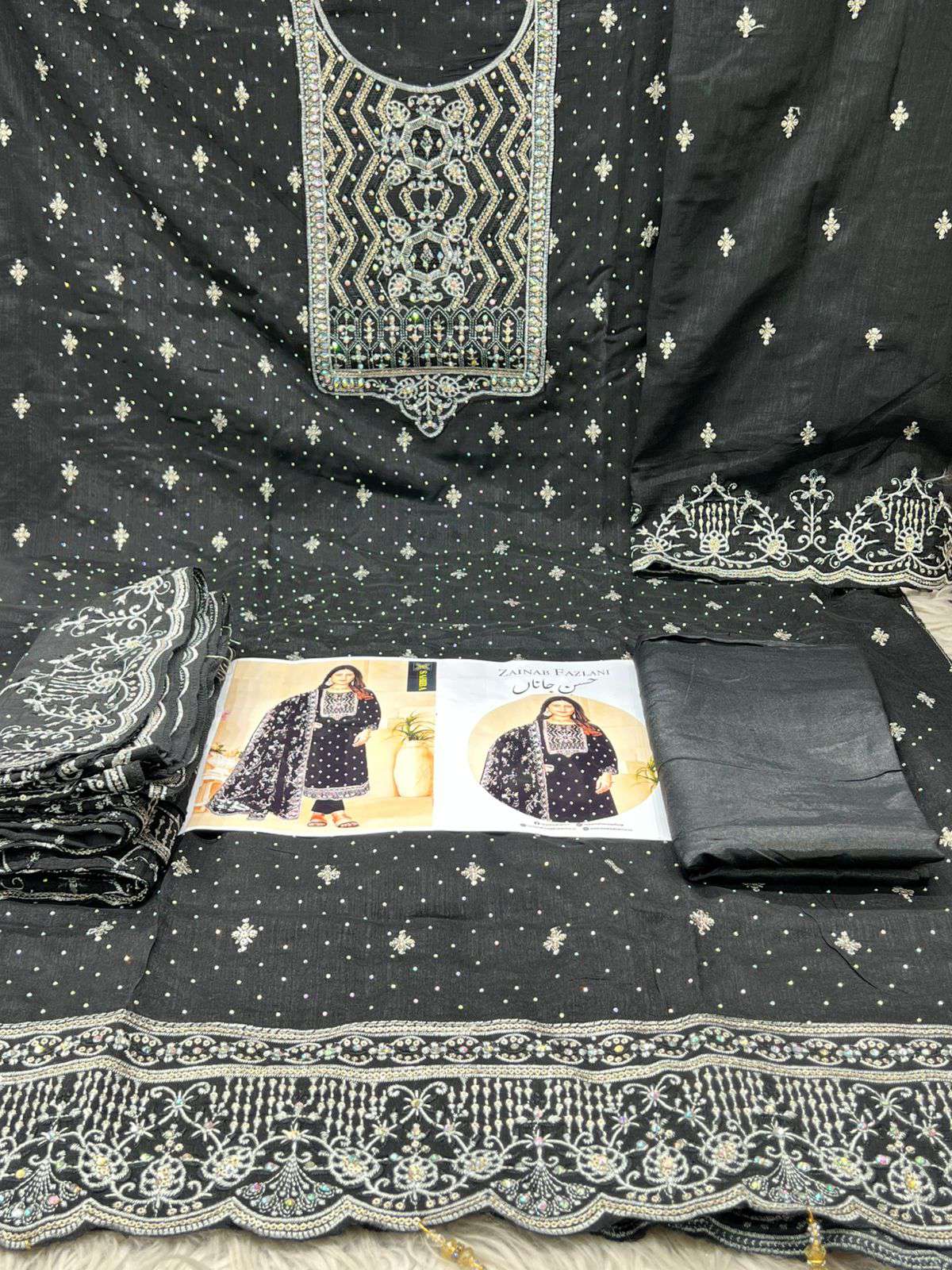 New Arraivals Pakistani inspired unstitched Collection - 1150 black