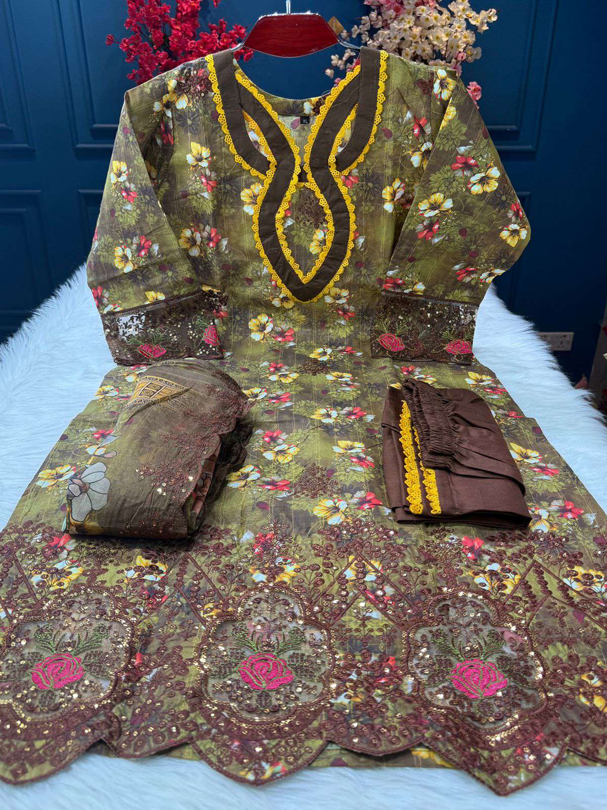 Beautiful Brown Floral Dress - 1450