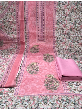 Premium Quality Luxury Lawn Unstitched Collection - Pink Colour 950