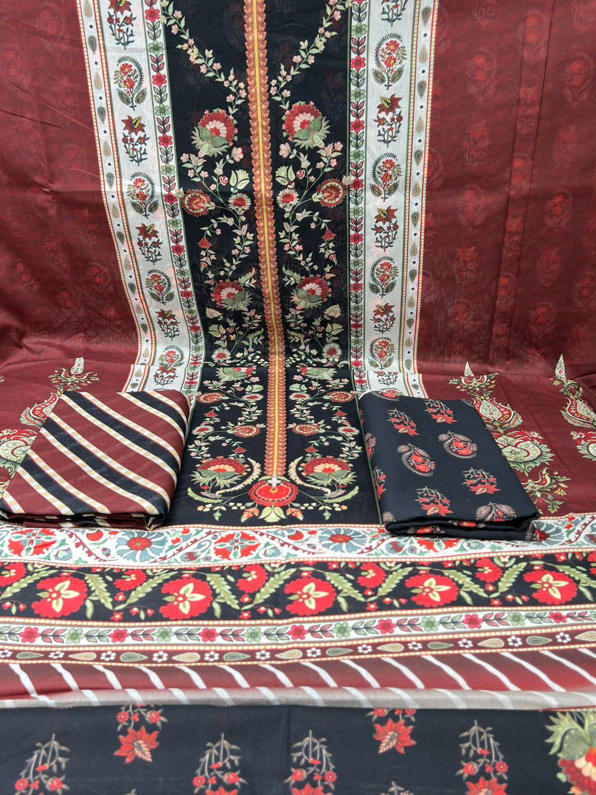 Charizma Royal Maroon Lawn - 1100