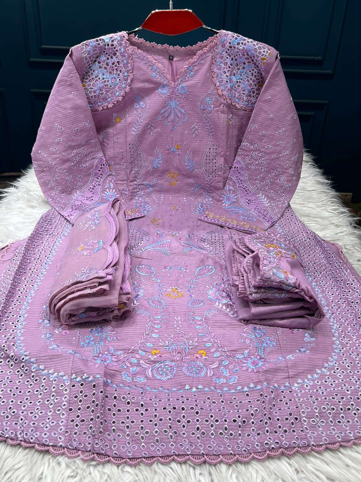 Fashionable Lavender Stitched Salwar Kamiz - 2500