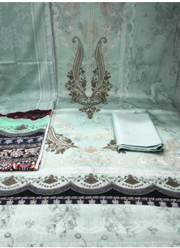 Premium Quality Luxury Lawn Unstitched Collection - Sky Colour 950