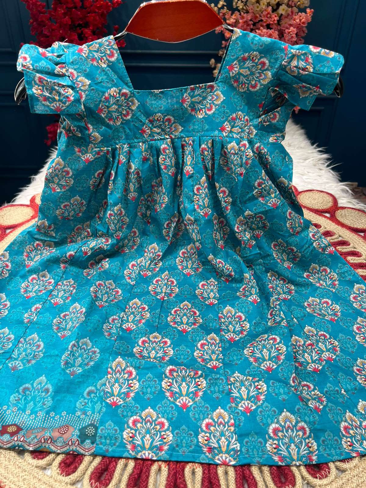 Adorable Firozi Baby Frock
