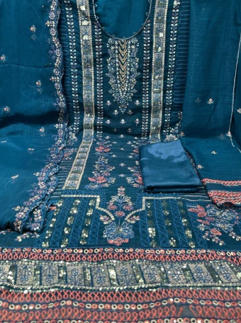 Premium Quality Luxury Chiffon Unstitched Collection - 1550 Torry