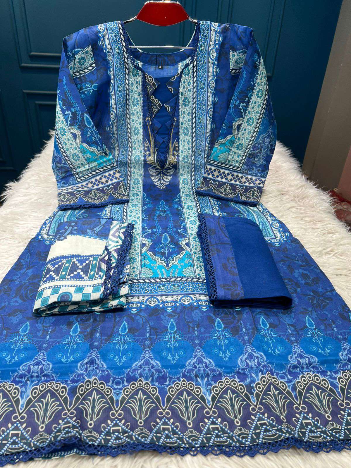 Boutiques Lawn Light Blue Cotton Wear