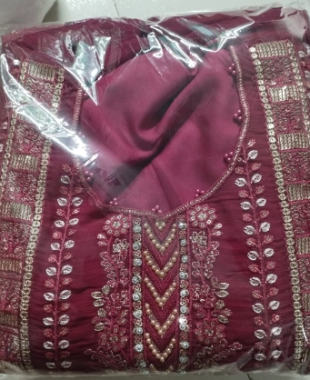 Premium Quality Luxury Chiffon Unstitched Collection - 1550 Dragon