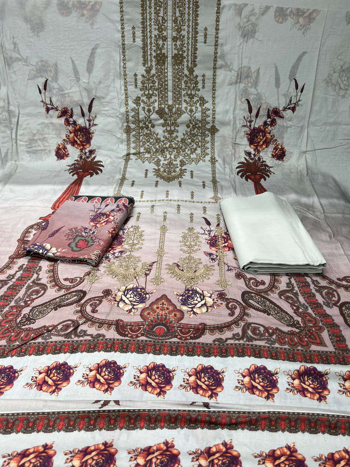 Premium Quality Unstitched Switch Cotton Gorgeous Collection - 1200 ASH