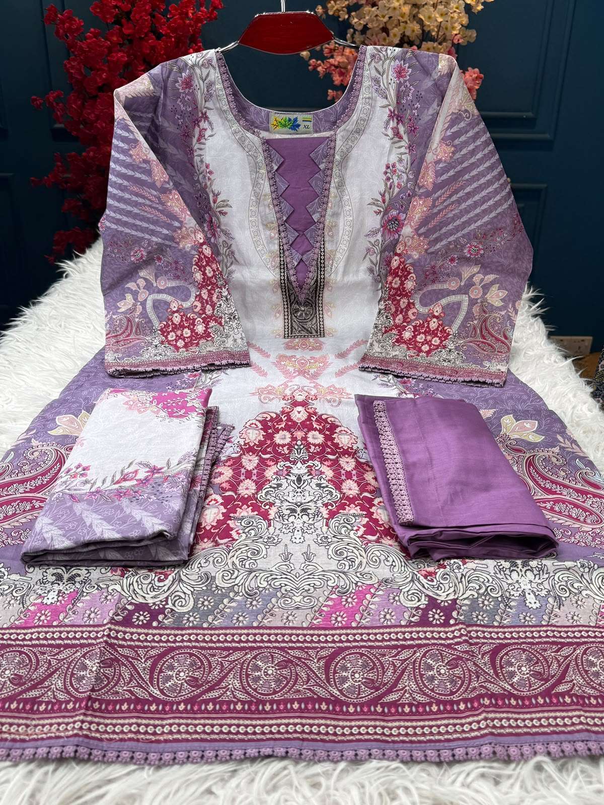 Boutiques Special Ash Levendar Print Wear - 999