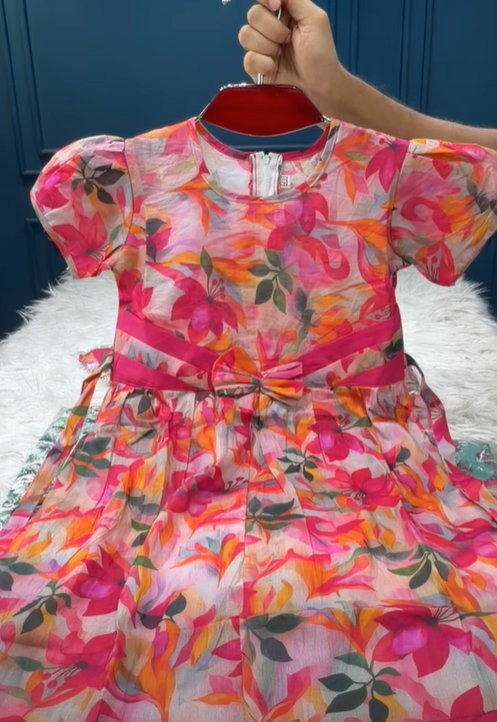 coco baby frock orange