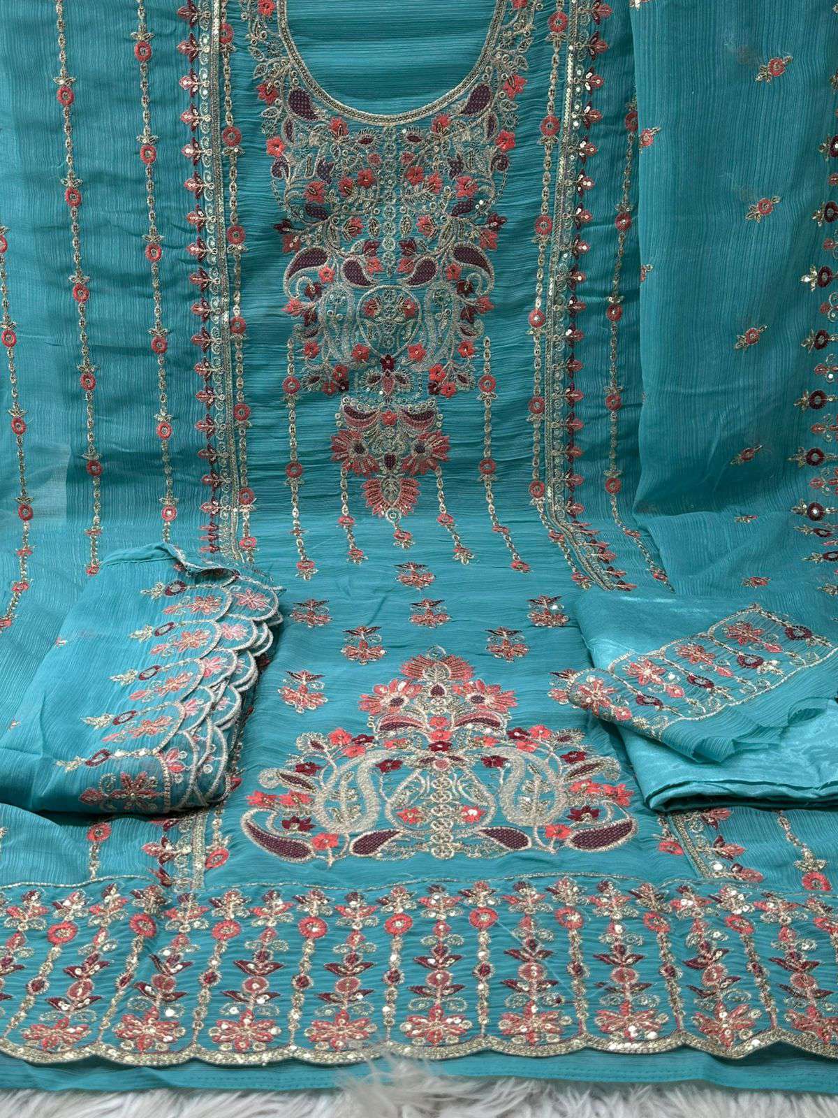 Paste Unstitched Luxury Salwar Kamiz - 1200