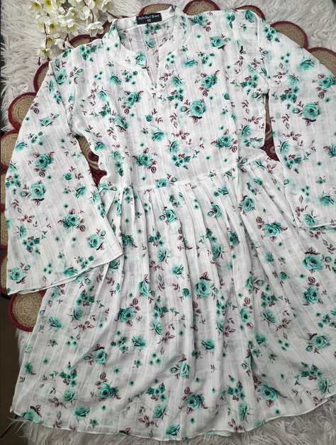 Short Combo Soft China Georgette Teal Green Kurti - 900