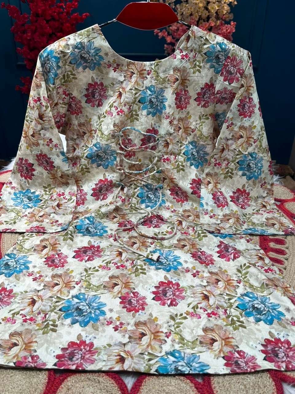 Stunning Vintage Biscuit Cotton Kurti - 499