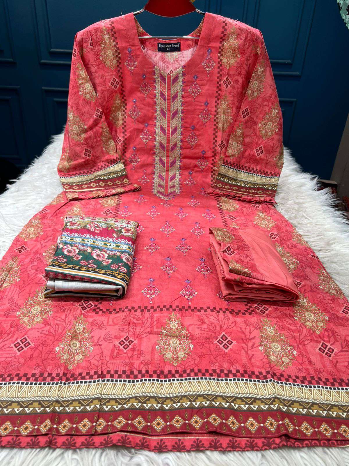 Dark Pink Switch Cotton Stitched wear - 1350