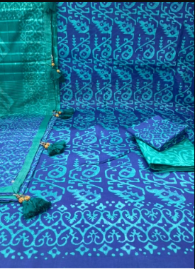 New Arraivals Batik Unstitched Three Piece For Women - 1200 BluE