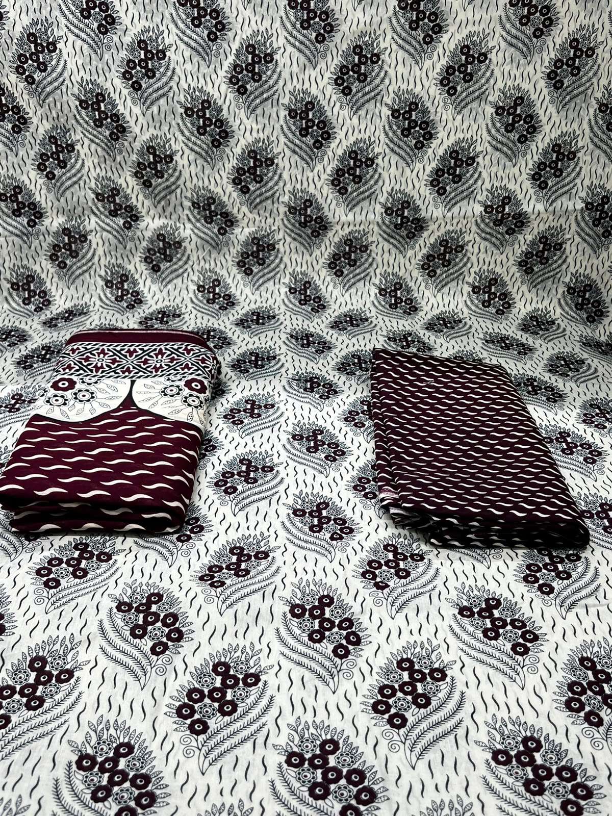 Ekkat Joypuri Dark Purple Stitched Dress - 1100