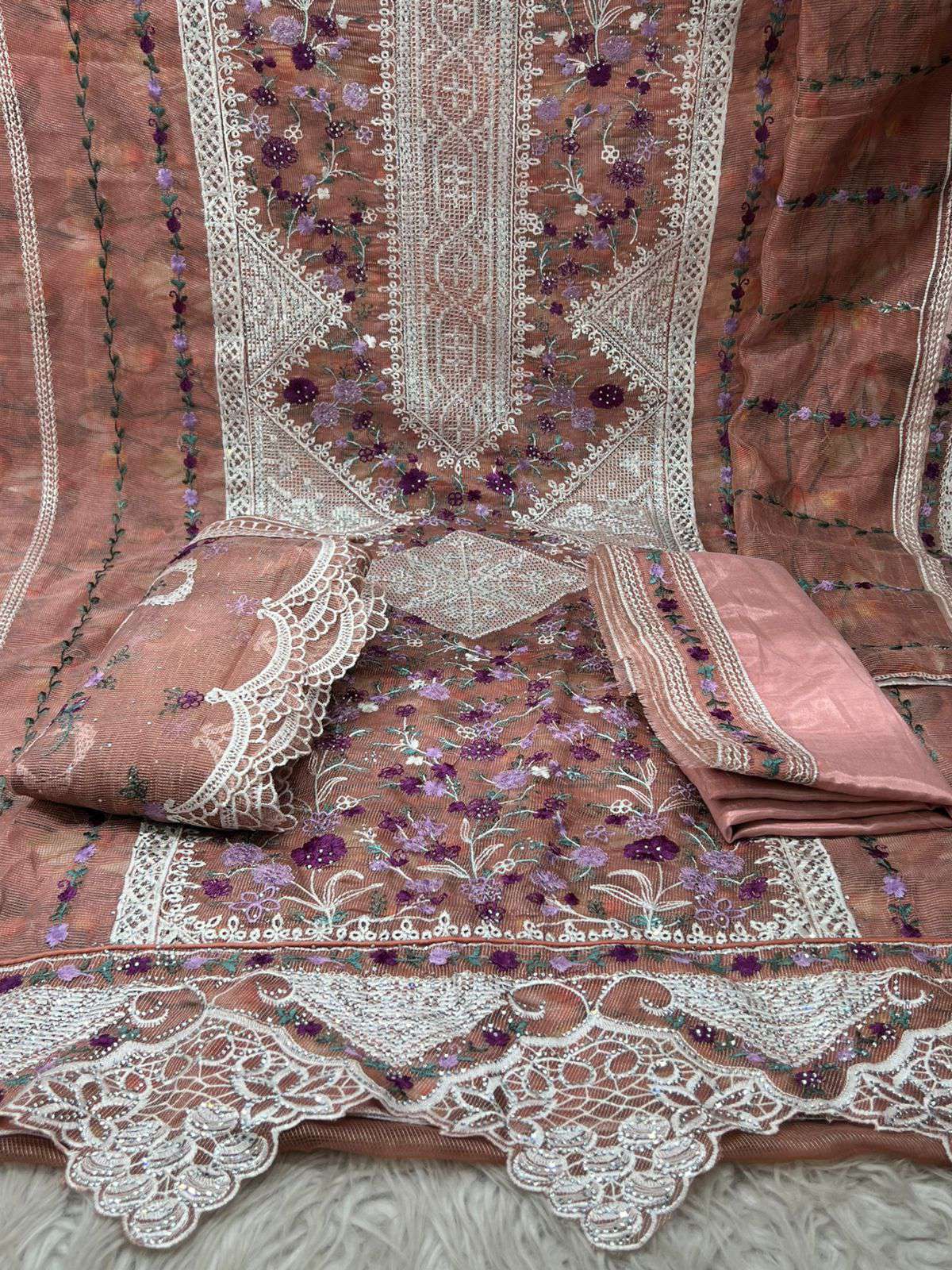 NEW Arraivals Premium Quality Quota Fabric Unstitched Party Collection - 2100 Brown