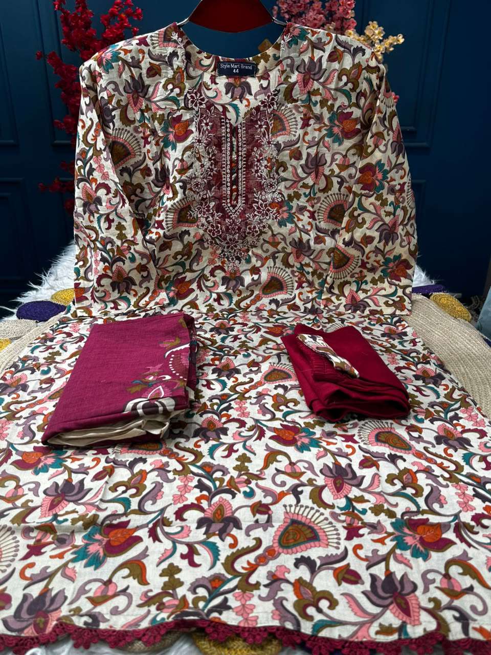 Ganga Red Stitched Wear - 1050