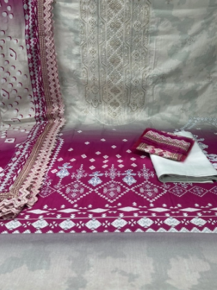 New Arraivals Premium Quality Charizma Catalogue Unstitched Collection - 1650 Pink