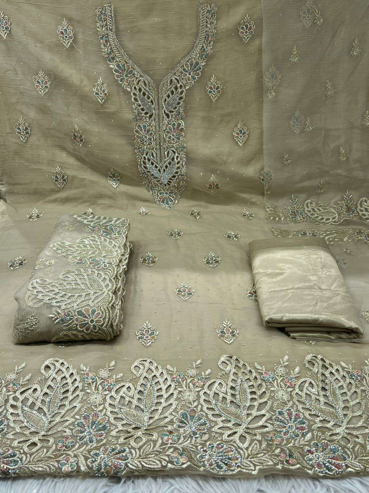Exclusive Pakistani Inspired Kanchi Pure Unstitched Party Collection - 2700 Brown Colour