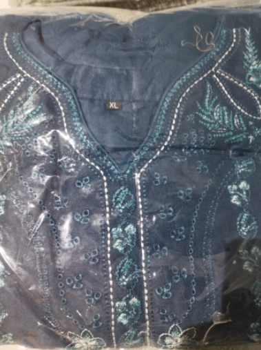 EID Exclusive Premium Quality Pakistani Inspired Stitched Cotton Collection - 1750 Blue